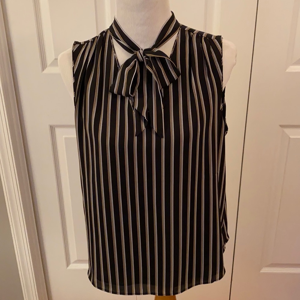 WHBM dress blouse, sleeveless, striped, sz 12P